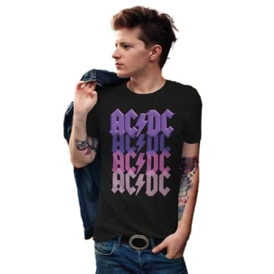 Abbildung von AC/DC Herren MEACDCRTS001 t Shirt Damen, Schwarz, S