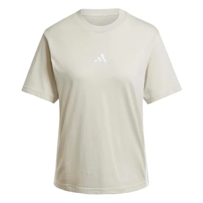 Abbildung von adidas Damen Essentials 3 Stripes Cotton T Shirt, Wonder Alumina/White, XS