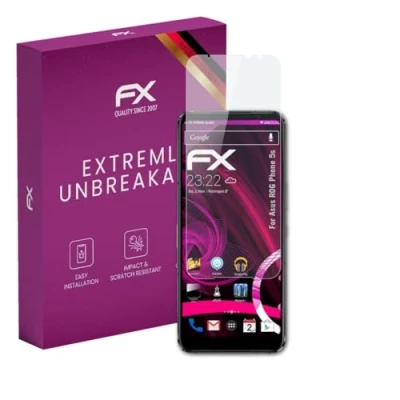 Abbildung von atFoliX Glasfolie kompatibel mit Asus ROG Phone 5s Panzerfolie, 9H Hybrid Glass FX Schutzpanzer Folie