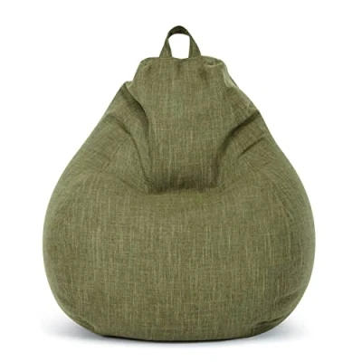 Abbildung von Green Bean Pouf Home Linen (Sitzsack Hocker 25x45cm mit EPS Perlen Füllung , Fußhocker Fußkissen Sitz für Sitzsäcke), Bodenkissen Kinder und Erwachsene Sitzkissen Sitzhocker