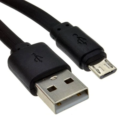 Abbildung von kenable Flach USB A Zum Mikro B schnell CHARGE Kabel 24AWG 0,5 m Anschlusskabel Schwarz [0.5 Meter/0,5m]