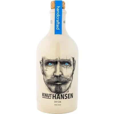 Abbildung von KNUT HANSEN DRY GIN Weltweit ausgezeichnet Im Herzen Hamburgs zu Hause Regionale Zutaten vom Alten Land und Ostseedeich 4 fach destilliert Mildes Aroma Nachhaltige Keramikflasche 0,5L