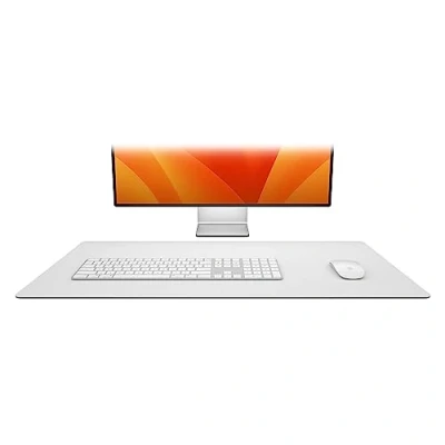 Abbildung von Twelve South DeskPad Nachhaltige Leder Verlängerungsmatte für die Maus, spritzwasserfest, rutschfeste Mausoberfläche, optimale Größe den Displaygebrauch, Grau, Mittel