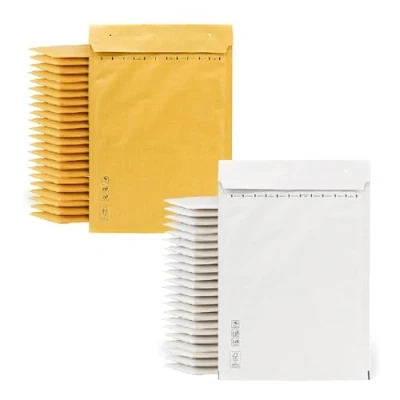 Abbildung von m office Luftpolsterumschläge, Kraft Weiß, Versandtaschen für Pakete, verschiedene Größen, · (220 x 340 mm, 100 Stück)