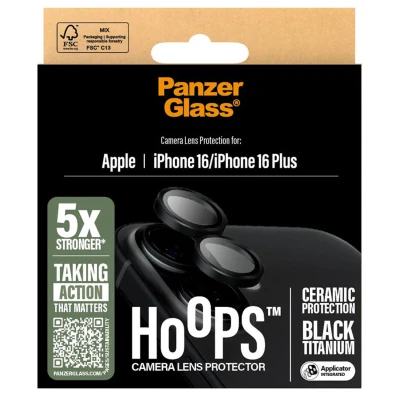 Abbildung von Apple iPhone 16 Panzerglas PanzerGlass Hoops Ceramic Lens Protector Kameraprotektor für das / Plus