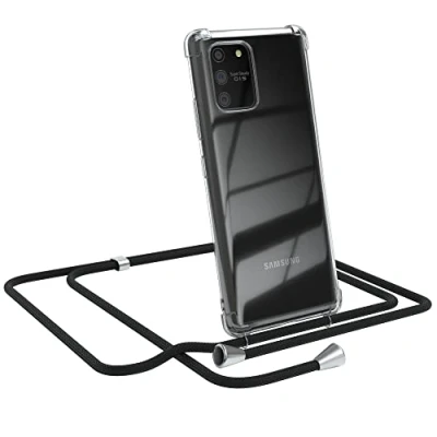 Abbildung von EAZY CASE Handykette kompatibel mit Samsung Galaxy S10 Lite Handyhülle Umhängeband, Handykordel Schutzhülle, Silikonhülle, Hülle Band, Stylische Kette für Smartphone, Schwarz