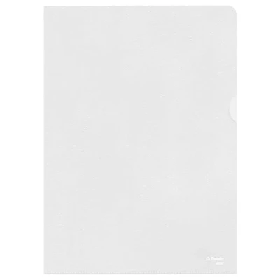 Abbildung von Esselte Standard Sichthüllen, Packung mit 100 Kunststoffhüllen für Dokumente, 30% Pre Consumer Recycling Kunststoff, 100% recycelbar, fasst 40 Blatt, Öffnung oben und an der Seite, 85 Micron, 54852