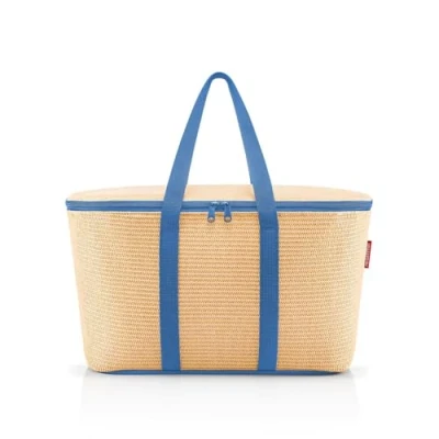 Abbildung von reisenthel coolerbag Raffia Blue Kühltasche aus hochwertigem Polyestergewebe Ideal für das Picknick, den Einkauf und unterwegs