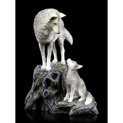 Abbildung von Lisa Parker Wolf Figuren Guidance nach einem Motiv Tierfigur, handbemalt, in sehr schöner Geschenkbox