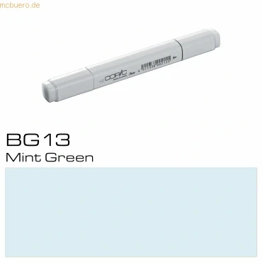 Abbildung von COPIC Classic Marker Typ BG 13, Mint Green, professioneller Layoutmarker, mit einer breiten und feinen Spitze