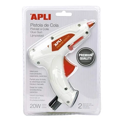 Abbildung von Apli 016668 Heißklebepistole Premium + 2 Stäbe, 20 W, Weiß