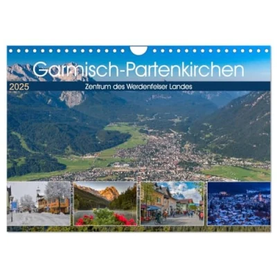 Abbildung von Garmisch Partenkirchen Zentrum des Werdenfelser Landes (Wandkalender 2025 DIN A4 quer), CALVENDO Monatskalender