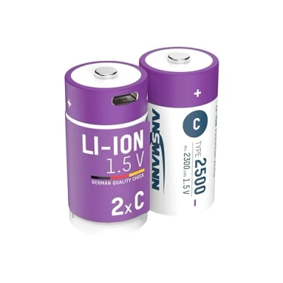Abbildung von ANSMANN Akku Mono D 5400 mAh USB wiederaufladbar 1,5V, 2 Stück, Akkubatterie, Typ C Anschluss, für Fernsteuerung, Controller, Lampen, Spielzeug, Funkgeräte