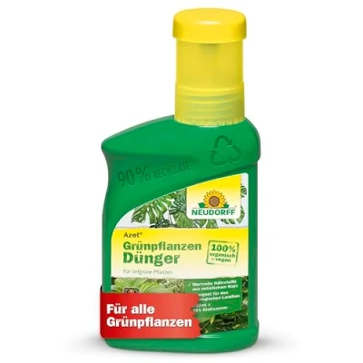 Abbildung von Neudorff Azet Grünpflanzendünger 100% natürlicher Bio Dünger für schnelles Wachstum und tiefgrüne Blätter aller Grünpflanzen Palmen, 250 ml