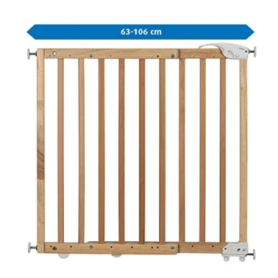 Abbildung von Türgitter und Treppenschutzgitter zum Klemmen oder Schrauben, Baukasten Zusammenbauen, ausziehbar 63 106 cm, Natur