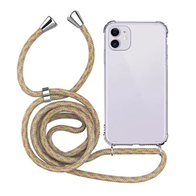 Abbildung von MyGadget Handykette für iPhone 11 [ TPU Hülle mit verstellbaren Band ] Handyhülle Handyband zum Umhängen Kordel Schnur Case Schutzhülle Bunt