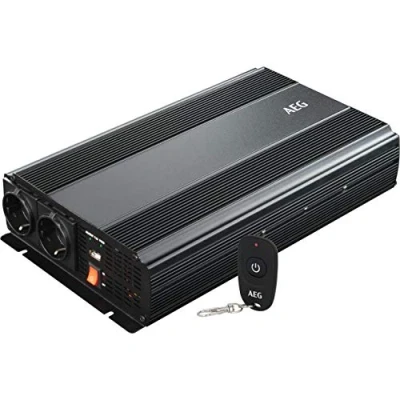 Abbildung von AEG Automotive Modifizierter Sinus Spannungswandler 1500 W, 12 V DC auf 230 AC, mit Funkfernbedienung, Wechselrichter Inverter Stromwandler