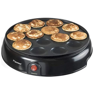 Abbildung von bestron Poffertjes Maker &quot;APFM700Z Sweet Dreams&quot;, 800 W, im Retro Design, Mini Pfannkuchen Automat, mit Antihaftbeschichtung