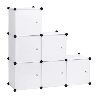 Abbildung von Woltu Aufbewahrungsbox (6 St), DIY Kleiderschrank Regalsystem, Kunststoff