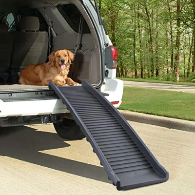 Abbildung von RAMROXX Hunderampe Auto PKW Einstieghilfe Anti Rutsch klappbar Schwarz 155x40cm 90Kg