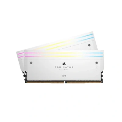 Abbildung von CORSAIR Dominator Titanium RGB DDR5 RAM 48GB (2x24GB) 7000MHz CL36 Intel XMP iCUE Kompatibler Computerspeicher Weiß (CMP48GX5M2B7000C36W)