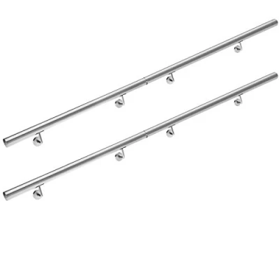Abbildung von Monzana Edelstahl Handlauf V2A Geländer Treppengeländer 400 cm Wandhalterung Verbindungen Verschlusskappen Innen &amp; Außen