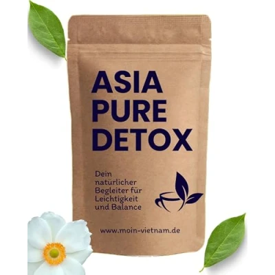 Abbildung von DETOX Tee zum ABNEHMEN 33 Teebeutel auf Basis von grünem und Kräutern aus traditionellem Anbau in Vietnam Heiß Eistee 100% Natur Entgiftungskur für 30 Tage (Asia Kräutertee)
