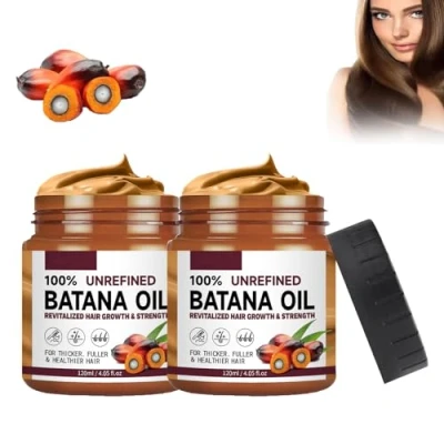 Abbildung von Bio Batana Öl für Haare, Oil for Hair Growth, unraffiniertes aus Honduras gesünderes, dickeres und volleres Haar (2 Stück)