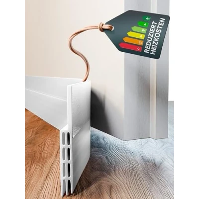 Abbildung von Zugluftstopper für Türen 100cm Weiß Türdichtung Selbstklebend extra stark Tür maximale Isolierung Luftzugstopper