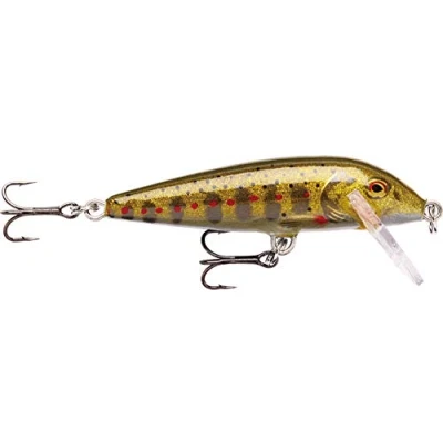 Abbildung von Rapala Unisex Adult Countdown Angelköder Angelzubehör aus Balsaholz Süßwasser Spinnköder Lauftiefe 0.6 0.9m Fischköder 3cm, 4g Hergestellt in Estland Gold Juvenile Trout, Standard