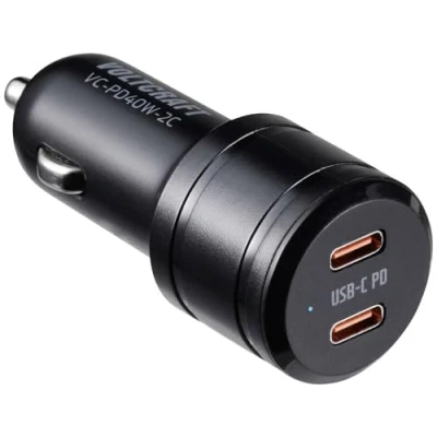 Abbildung von Voltcraft VC PD40W 2C USB Ladegerät KFZ Ausgangsstrom (max.) 3 A C® Anzahl Ausgänge: 2 x Power Delivery (USB PD