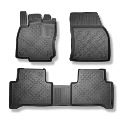 Abbildung von Mossa TPE Fußmatten Auto kompatibel mit Volkswagen Touran II MPV (09.2015 ) schwarz Automatten Autoteppiche G