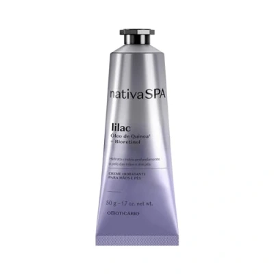 Abbildung von O Boticário Nativa SPA Lilac Handcreme, parfümiert, tiefe Feuchtigkeit, mit Bioretinol und Vegan Quinoa Öl, 75 g