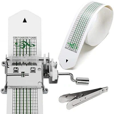 Abbildung von Wailicop 15 Tone Spieluhr Handkurbel DIY Mechanische Bewegung + Puncher 20 Musik Papiere Machen Sie Ihre Eigene Musique Box Kit