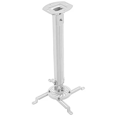 Abbildung von deleyCON Universal Beamerhalterung Deckenhalterung + 15 Neigbar 360 Drehbar bis 13,5Kg Höhenverstellbar 545mm 900mm Kabelführung Weiß