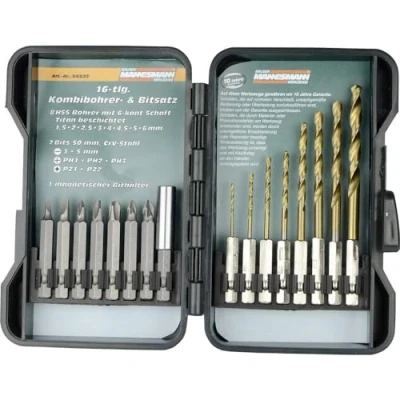 Abbildung von Mannesmann 54325 Werkzeugset 16 PH1, PH2, PH3, PZ1, PZ2, SL3, SL5 Sechskant