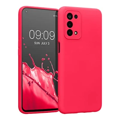 Abbildung von kwmobile Slim Case kompatibel mit Oppo A74 (5G) / A54 Hülle Handyhülle aus Silikon in Neon Pink
