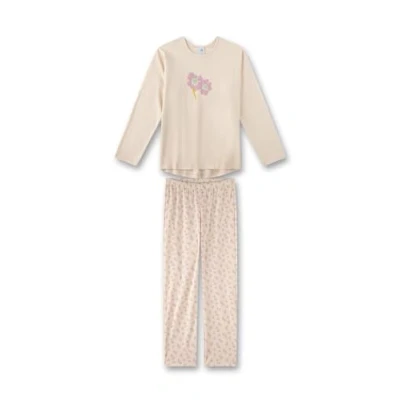 Abbildung von Sanetta Mädchen Schlafanzug Beige Hochwertiger und bequemer aus Baumwoll Nicki für Mädchen. Pyjamaset 140
