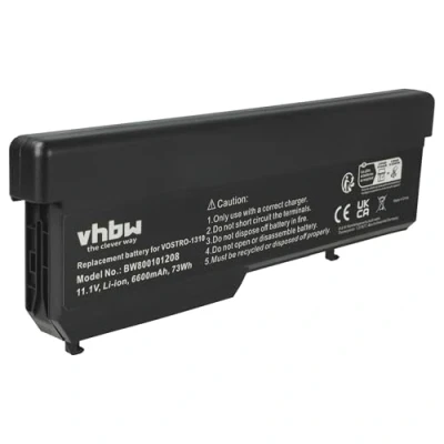 Abbildung von vhbw Akku kompatibel mit Dell Vostro 1310, 1320, 1510, 1520, 2510 Notebook (6600mAh, 11,1V, Li Ion)