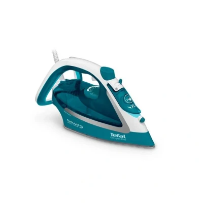 Abbildung von Tefal EasyGliss Plus FV5737, Trocken &amp; Dampfbügeleisen, Duriliumsohle, 2 m, 220 g/min, Türkis, Weiß, 45 g/min