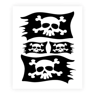 Abbildung von Quattroerre 15760 Aufkleber für Auto Totenkopf Pirat Folio, Schwarz