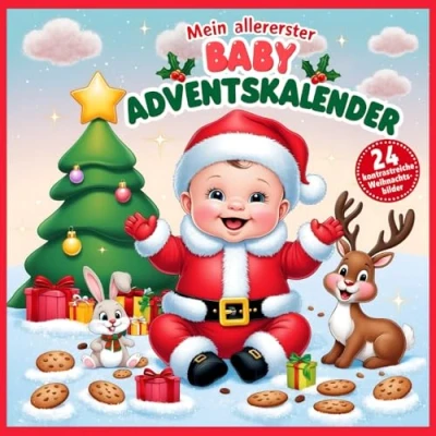 Abbildung von Mein allererster Baby Adventskalender 24 kontrastreiche Weihnachtsbilder: Kontrastbuch für die Kleinsten, Babys und Neugeborene 0 12 Monate Perfektes Geschenk