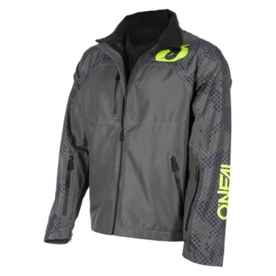 Abbildung von O&#039;NEAL Offroadregen Jacke Motocross Enduro Downhill MTB Wasserdicht. Unterarmbelüftung Shore Rain V.22 Jacket Erwachsene Grau Neon Gelb Größe XL