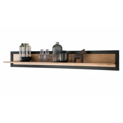 Abbildung von Massivart® Wandboard GIRONA 170 cm Breite / Massivholz Wildeiche geölt, Wandregal großzügige Ablagefläche