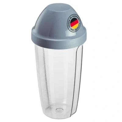 Abbildung von Westmark Mix und Schüttelbecher/Shaker mit herausnehmbarer Mixscheibe, Fassungsvermögen: 0,5 l, Höhe: 18,7 cm, Kunststoff, BPA frei, Maxi, Farbe: Klar/Blau, 3090227B