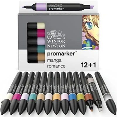 Abbildung von Winsor &amp; Newton 290161 Grafikmarker, Marker, Romance 13, 13 Farben Manga Romance, stück
