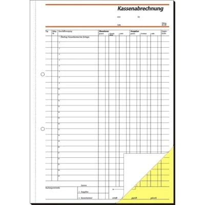 Abbildung von Sigel Formularbuch Kassenabrechnung A4 selbstdurchschreibend VE=2x40 Blatt