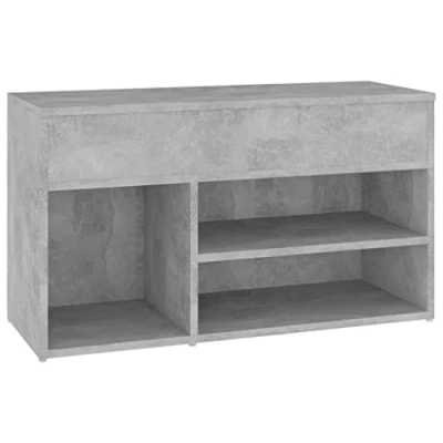 Abbildung von vidaXL Schuhbank Sitzbank Bank Sitztruhe Schuhschrank Schuhablage Schuhregal Schuhaufbewahrung Schuhständer Betongrau 80x30x45cm Holzwerkstoff