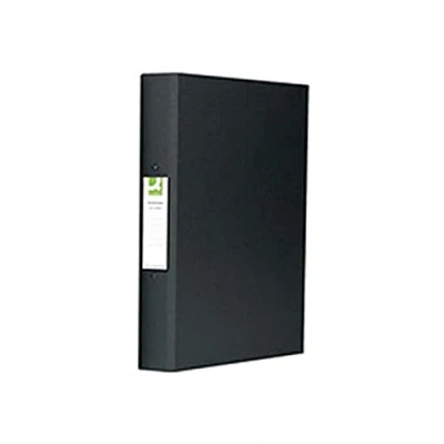 Abbildung von Q Connect KF02005 Ringbuch 2 Ringe A4 25 mm Polypropylen schwarz, 10 Stück