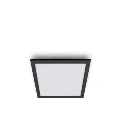 Abbildung von WiZ Panel Deckenleuchte Tunable White, dimmbar, 1000lm, warm bis kaltweiß, quadratisch, smarte Steuerung per App/Stimme über WLAN, schwarz